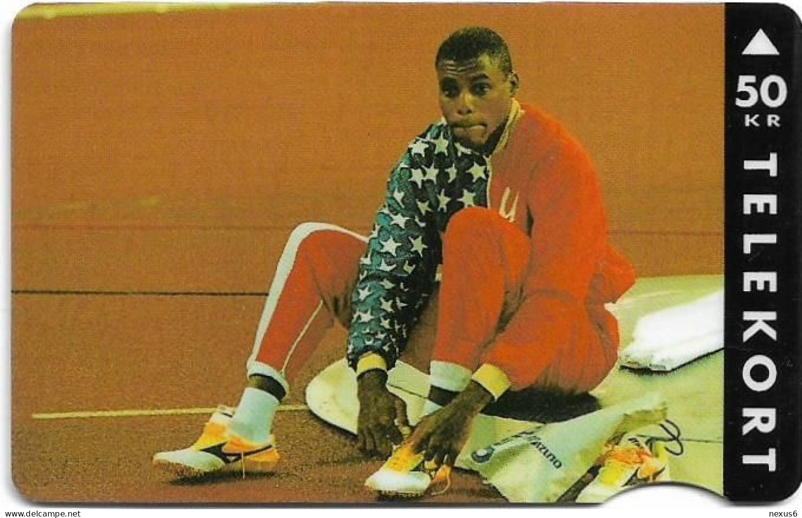 Denmark - KTAS - Carl Lewis - TDKS030 - 07.1994, 50kr, 3.000ex, Used - Dinamarca