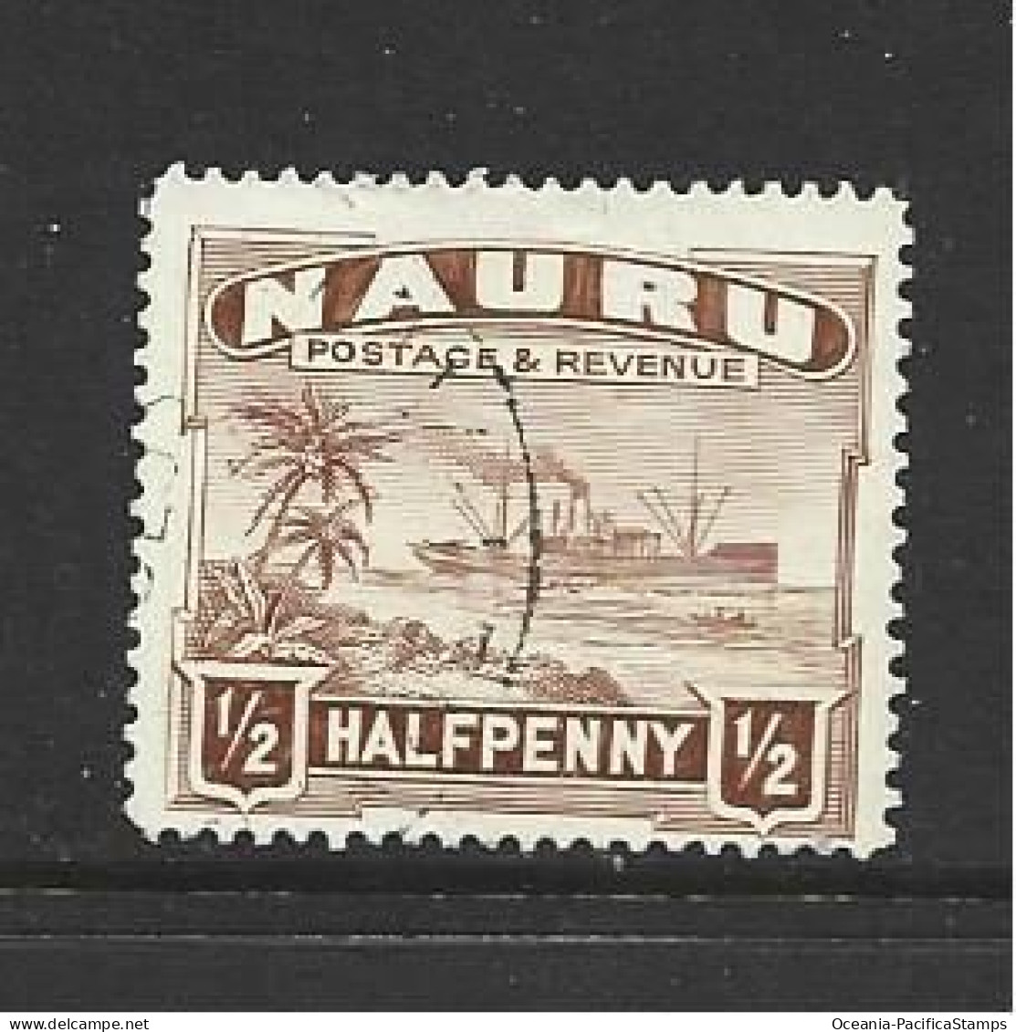 Nauru 1924 - 1948 Freighter Ship Definitives 1/2d Perf 14 FU - Nauru