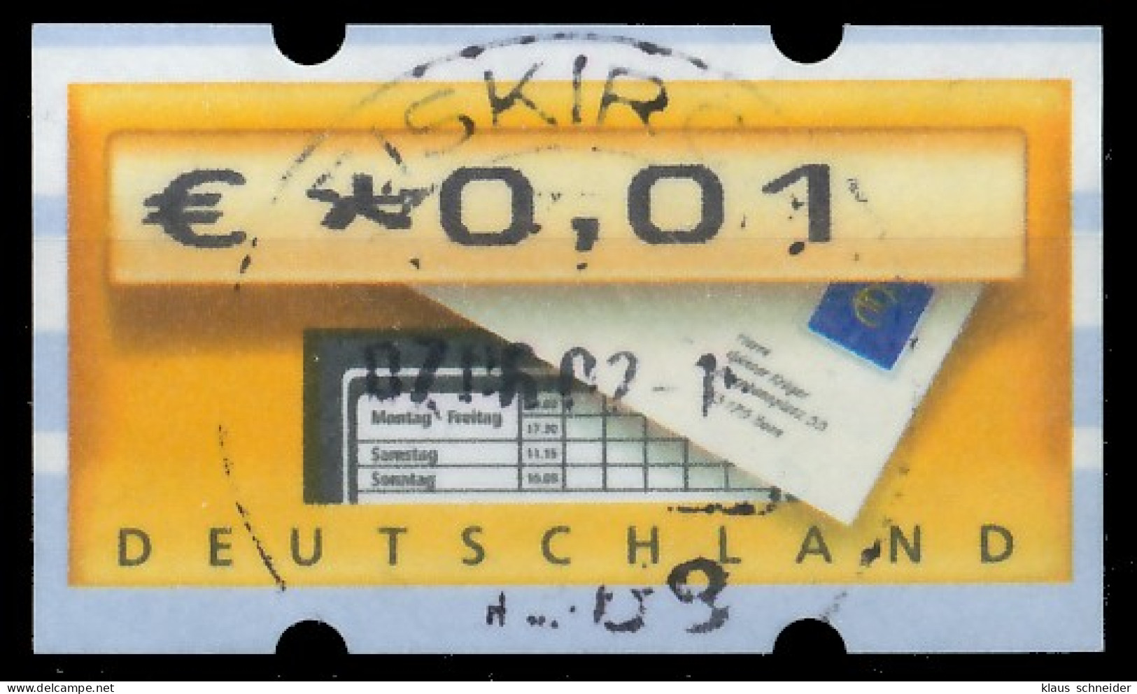 BRD BUND AUTOMATENMARKEN 2002 Nr ATM 5-1-0001 Z X3CD14E - Machine Labels [ATM]