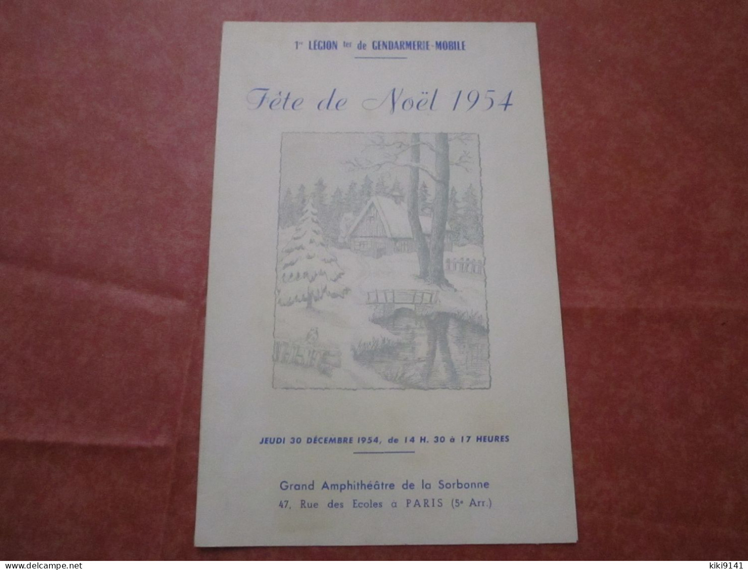 1ère LÉGION  Ter De GENDARMERIE MOBILE - Fête De Noël 1954 - Programme - Politie & Rijkswacht