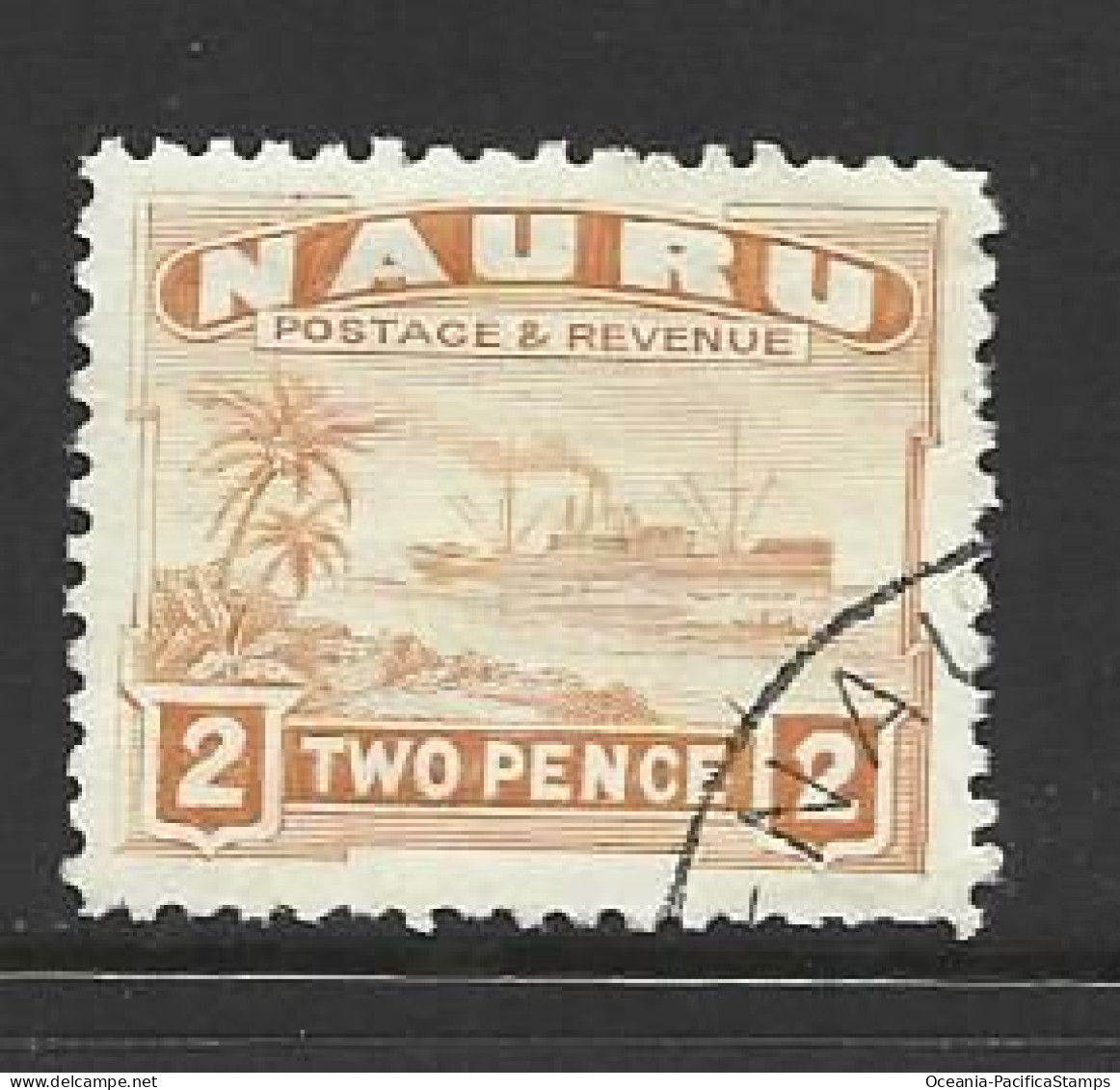 Nauru 1924 - 1948 Freighter Ship Definitives 2d Orange FU - Nauru