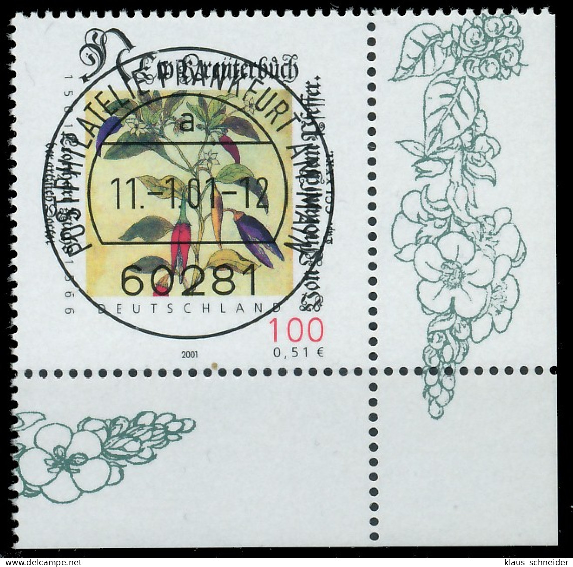 BRD BUND 2001 Nr 2161 Zentrisch Gestempelt ECKE-URE X3D05FE - Used Stamps