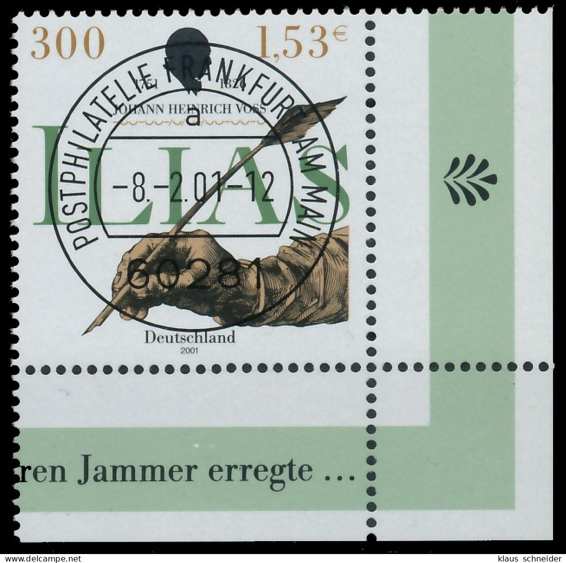 BRD BUND 2001 Nr 2170 Zentrisch Gestempelt ECKE-URE X3D05E6 - Oblitérés