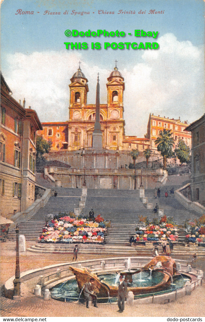 R450154 Roma. Piazza Di Spagna. Chiesa Trinita Dei Monti. Brunner. 18646 - World