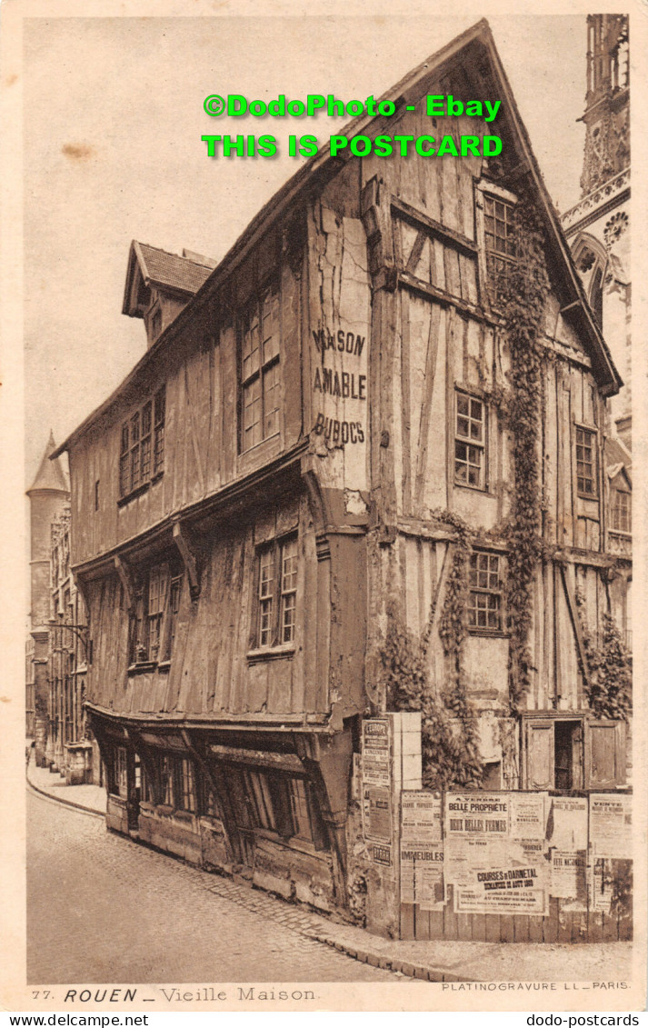 R450302 77. Rouen. Vieille Maison. Platinogravure LL. Paris - World