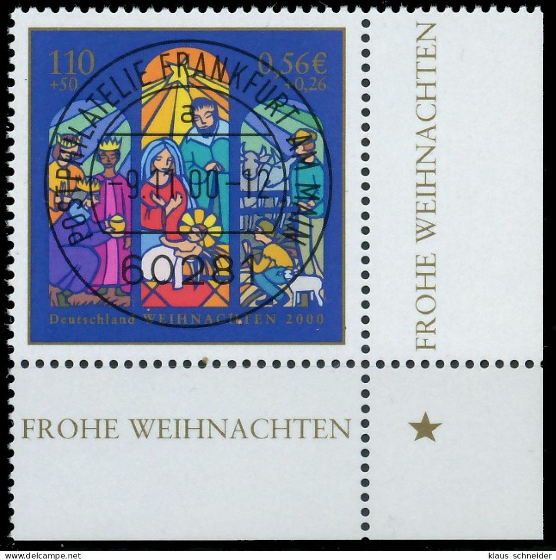 BRD BUND 2000 Nr 2152 Zentrisch Gestempelt ECKE-URE X3D0726 - Used Stamps