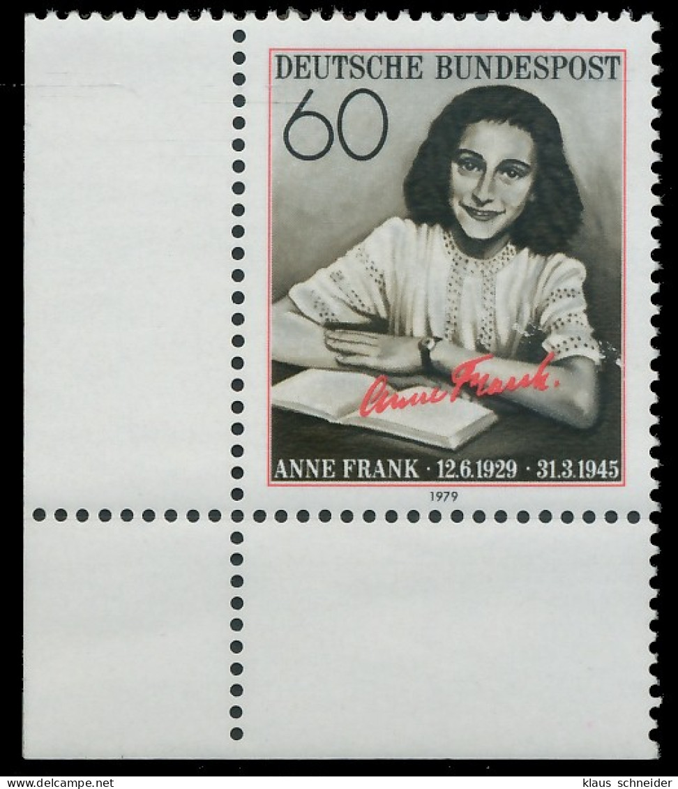 BRD BUND 1979 Nr 1013 Postfrisch ECKE-ULI X3D6522 - Unused Stamps