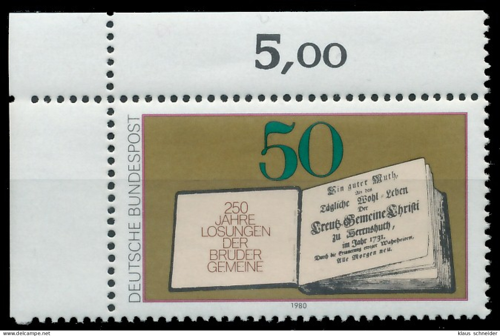 BRD BUND 1980 Nr 1054 Postfrisch ECKE-OLI X3D664A - Unused Stamps