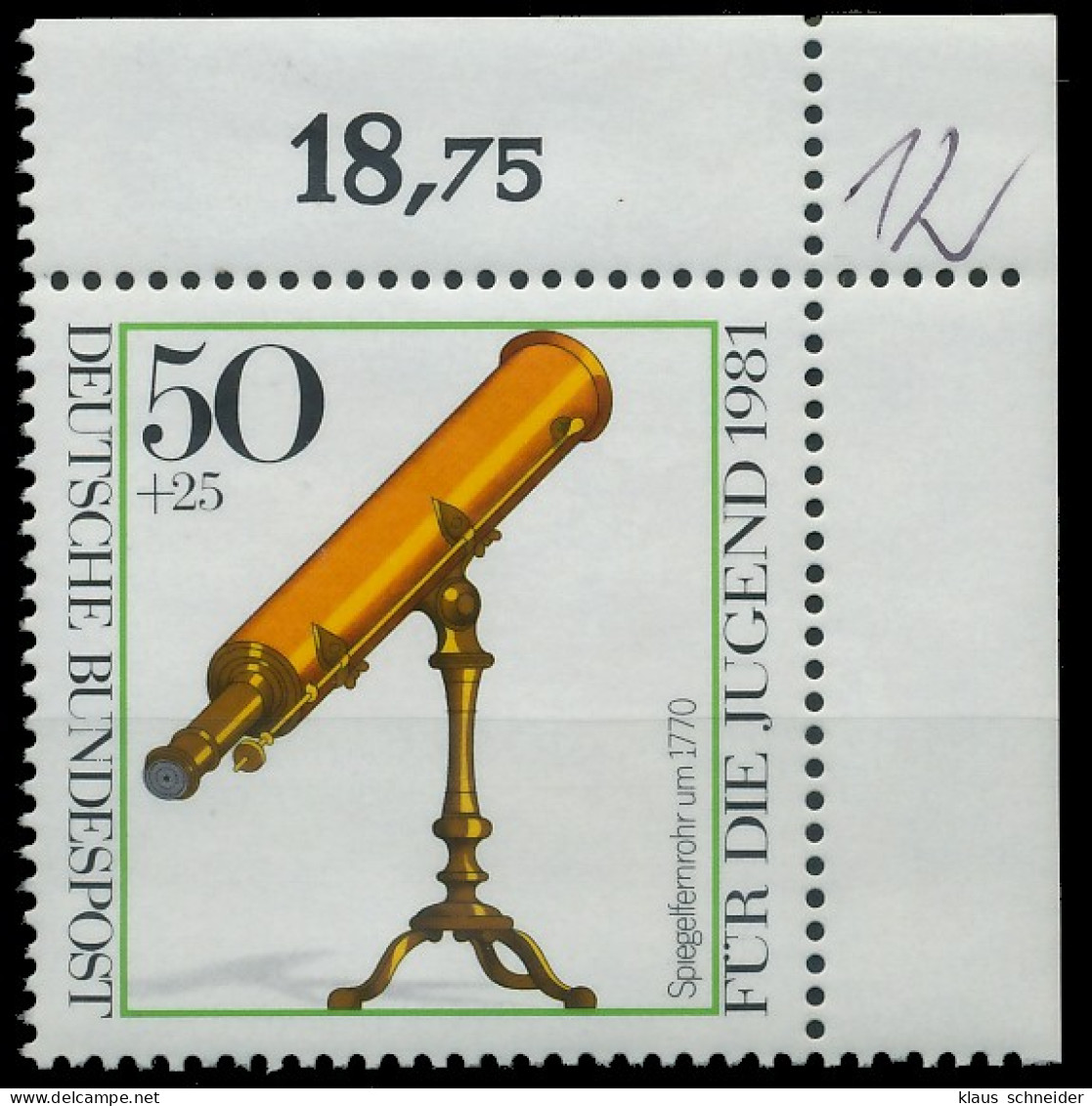 BRD BUND 1981 Nr 1091 Postfrisch ECKE-ORE X3D67DA - Ungebraucht