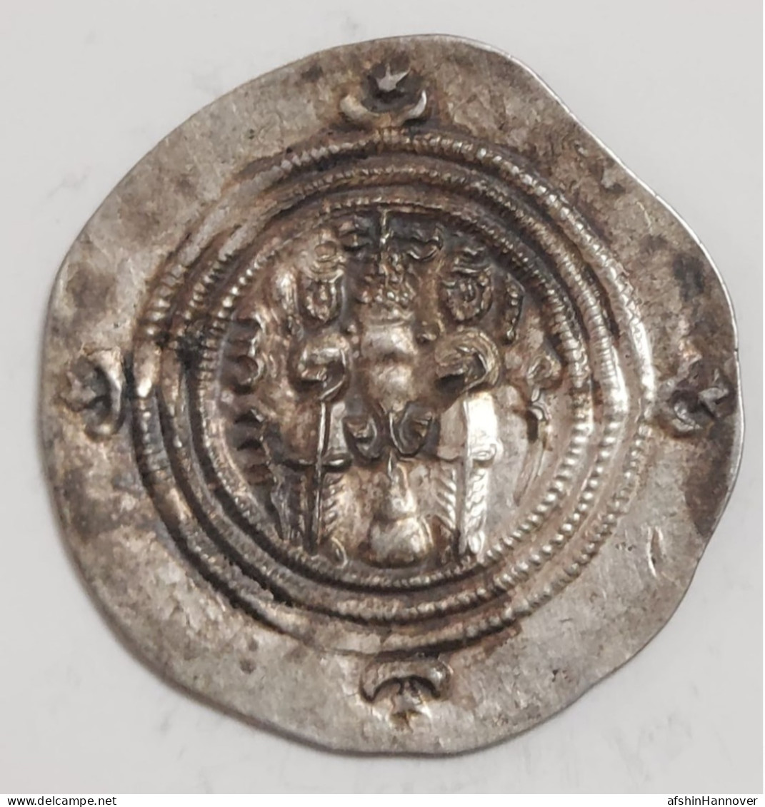 SASANIAN KINGS. Khosrau II. 591-628 AD. AR Silver Drachm Year 31 Mint MY - Orientales