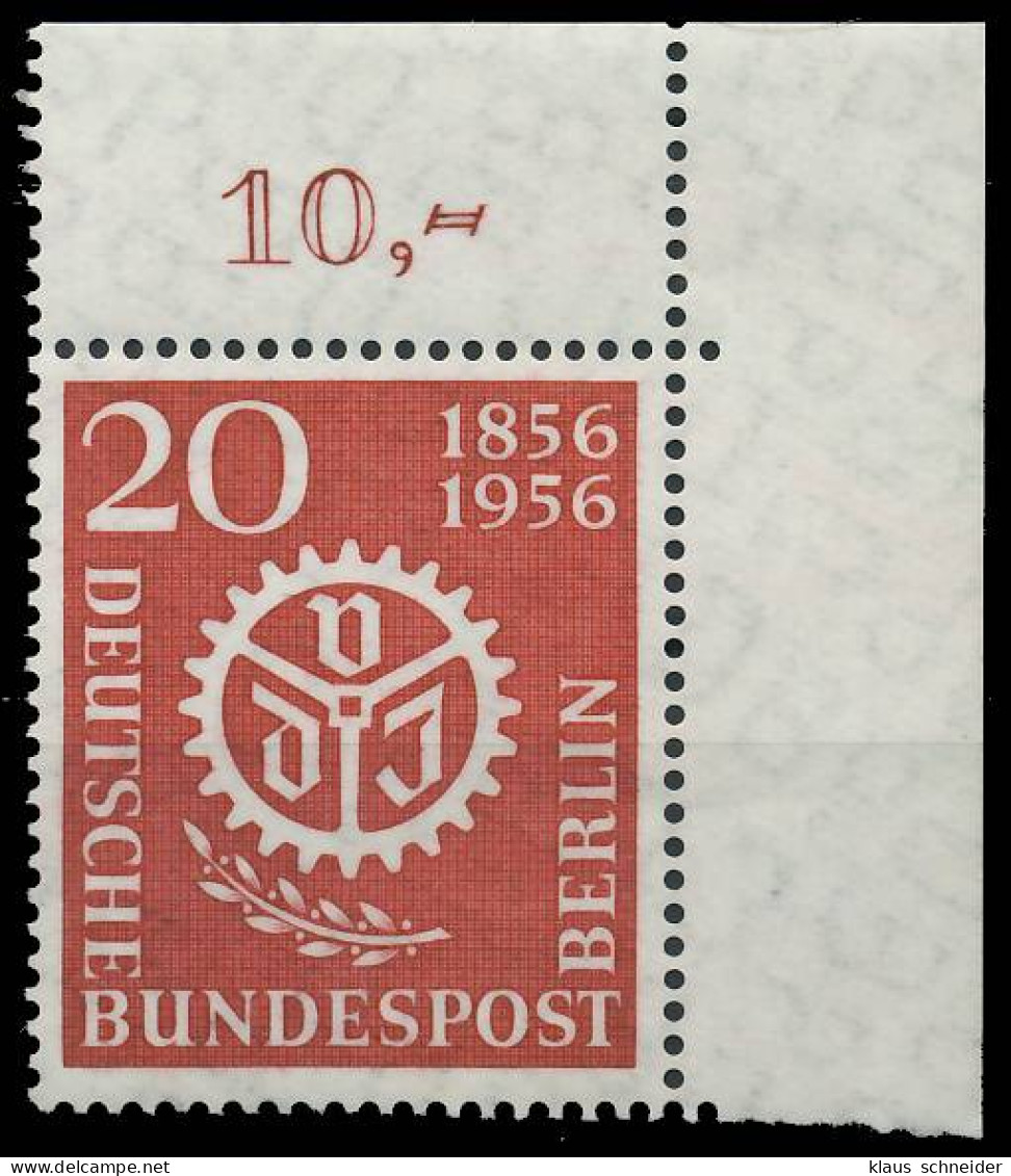 BERLIN 1956 Nr 139 Postfrisch ECKE-ORE X3D9EFA - Neufs