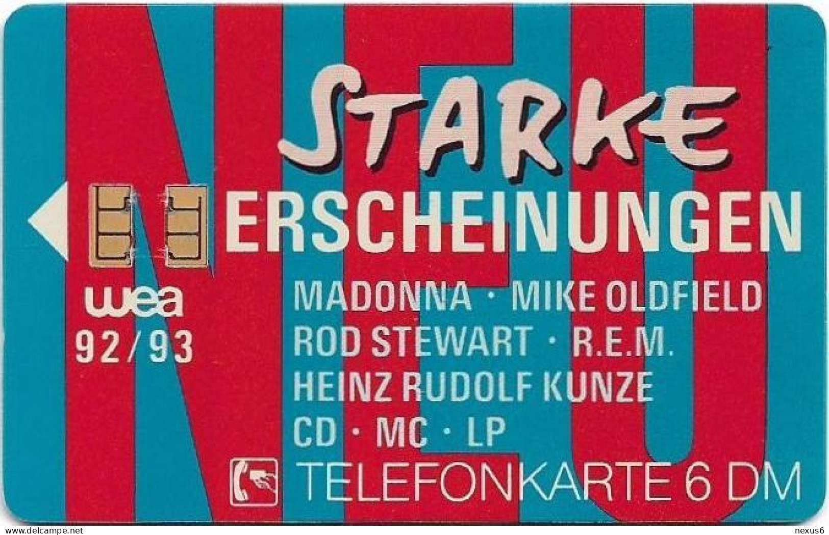 Germany - WEA Musik 10 - R.E.M. - O 0250E - 09.1992, 6DM, 1.000ex, Mint - O-Serie : Serie Clienti Esclusi Dal Servizio Delle Collezioni