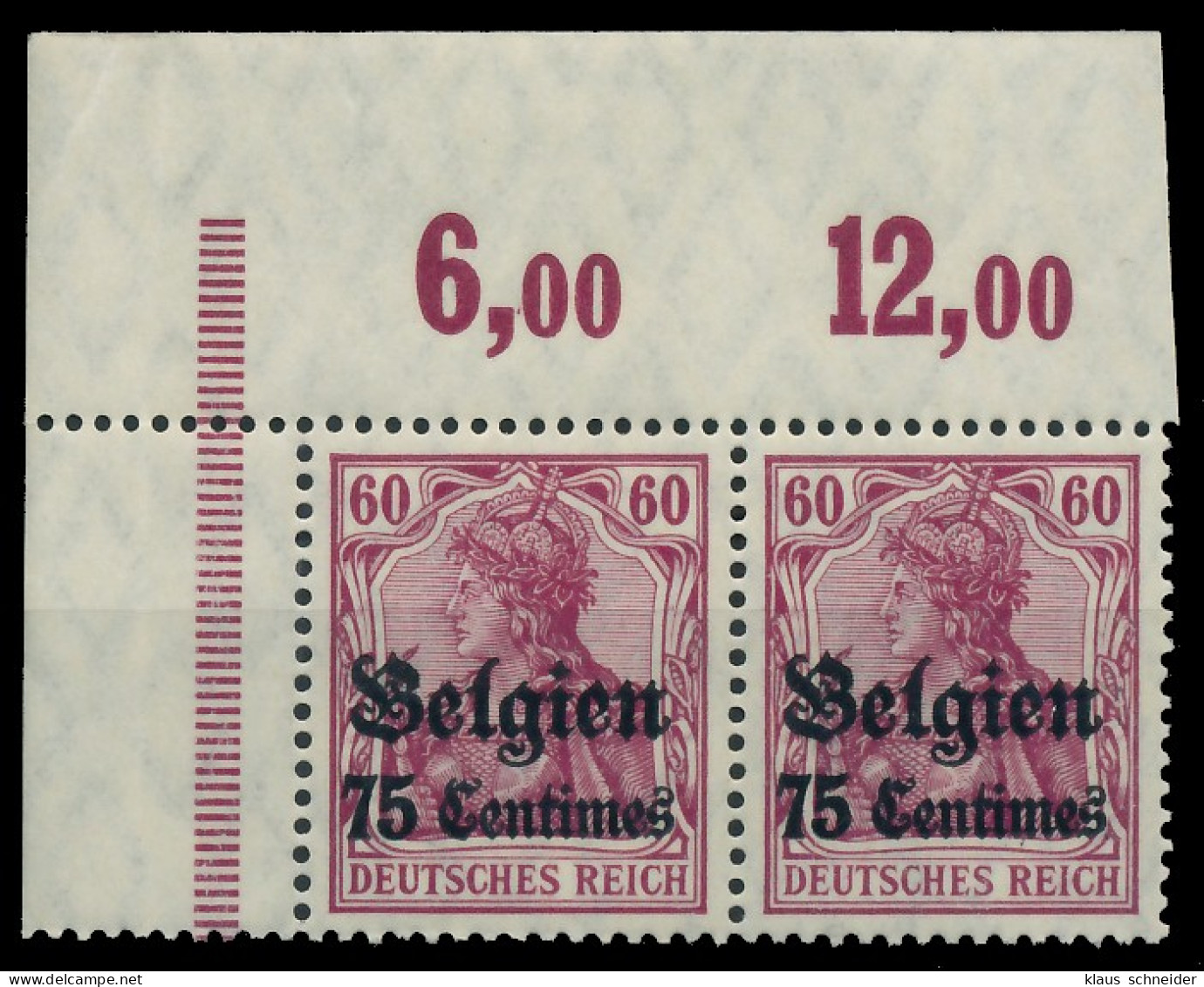 BES. 1WK LANDESPOST BELGIEN Nr 6a POR Postfrisch WAAGR X4112C6 - Besetzungen 1914-18