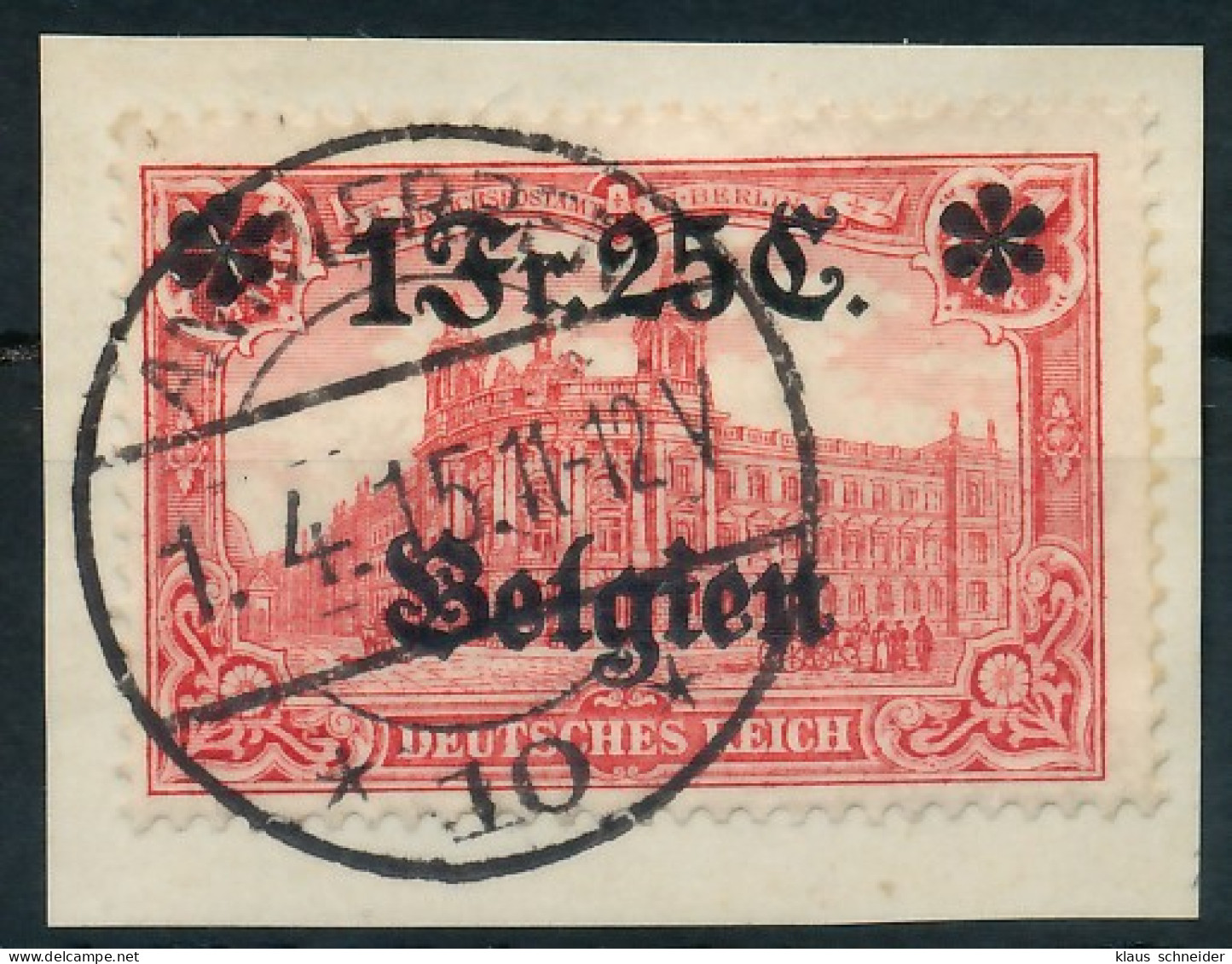 BES. 1WK LANDESPOST BELGIEN Nr 8 Zentrisch Gestempelt Briefstück X4112FA - Occupation 1914-18