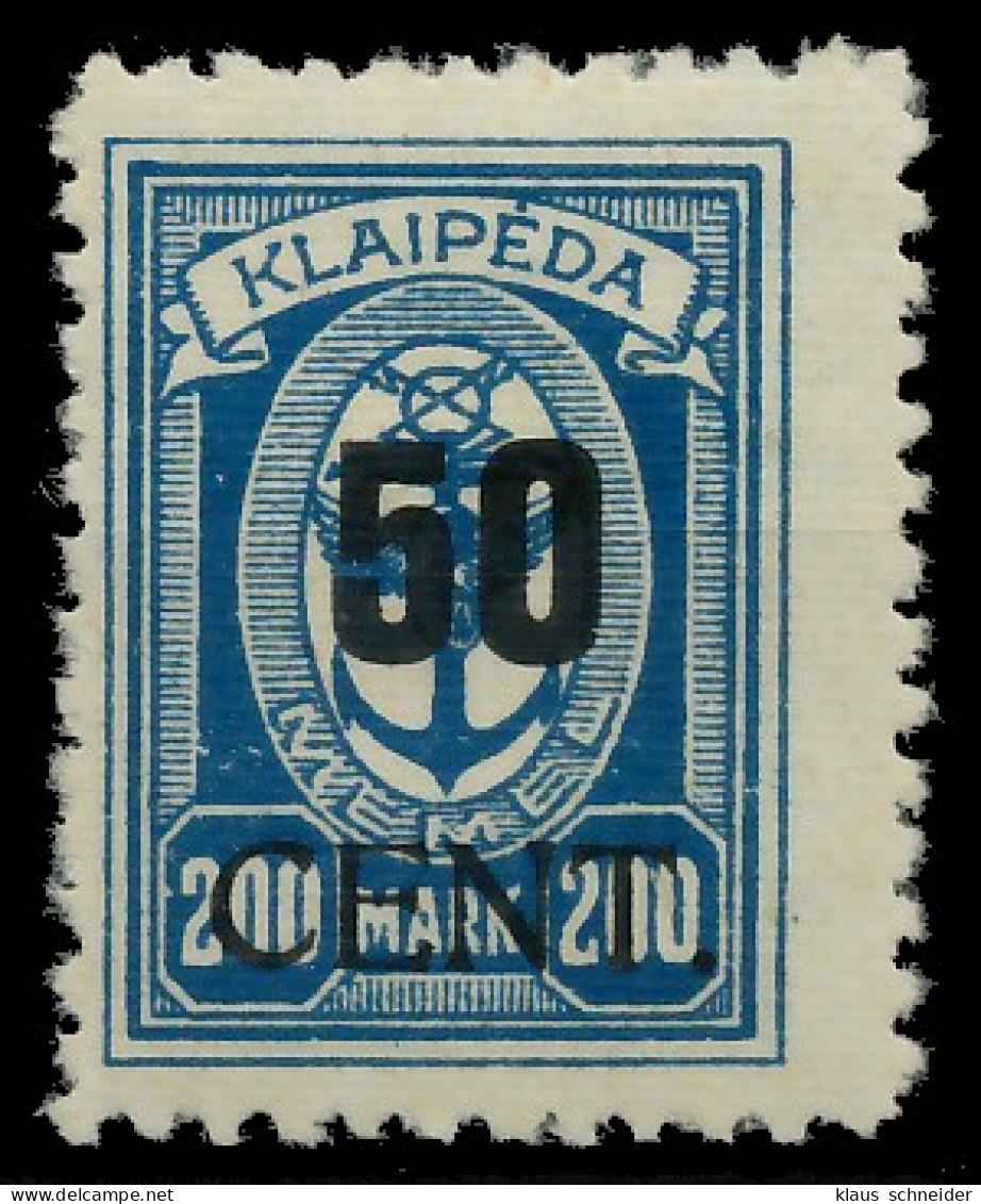 MEMEL 1923 Nr 197 Ungebraucht X41157A - Memelgebiet 1923
