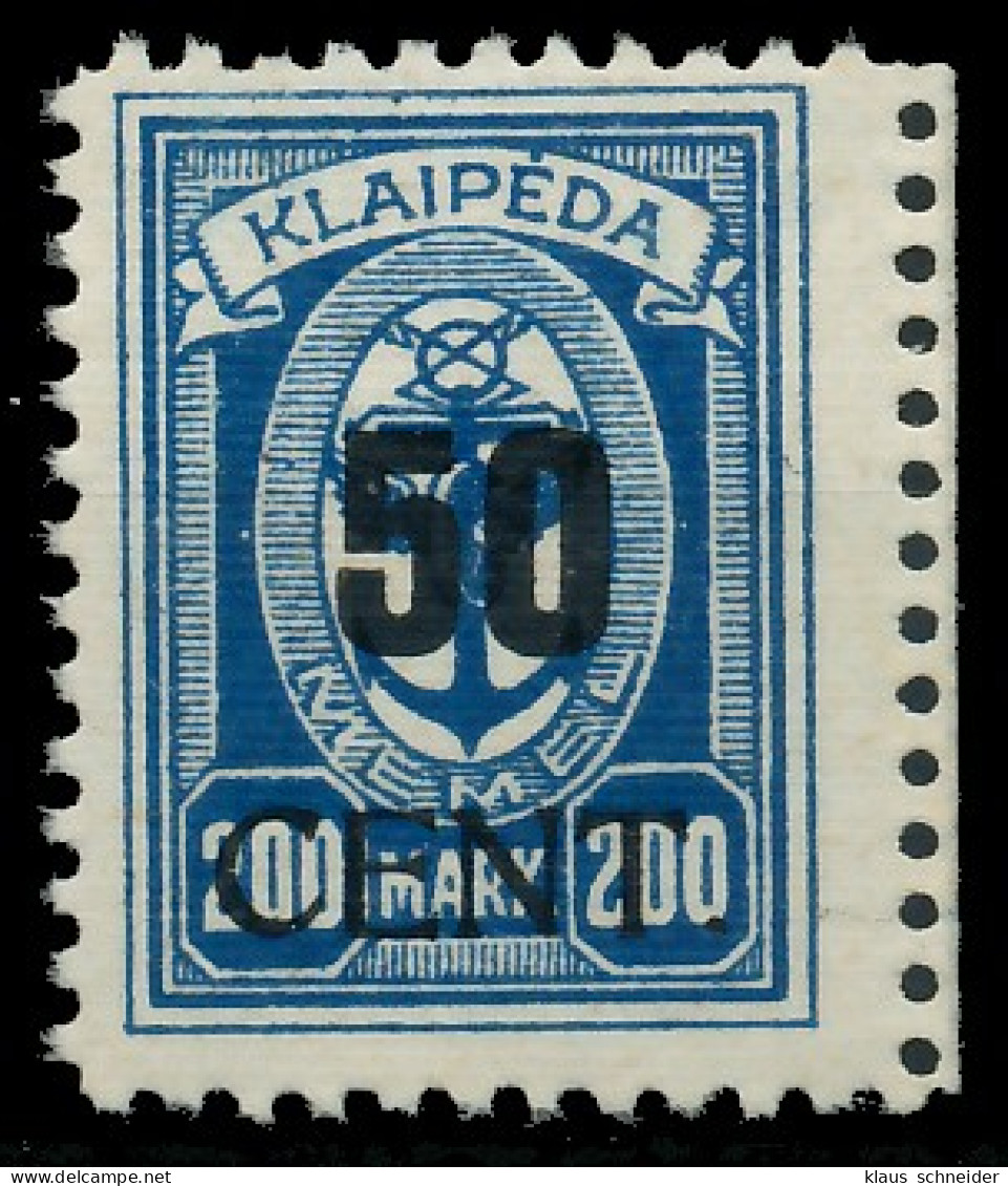 MEMEL 1923 Nr 197II Ungebraucht X41156A - Memel (Klaïpeda) 1923