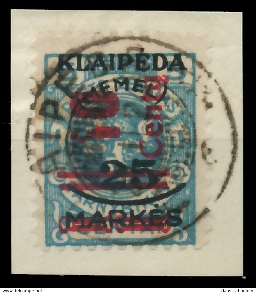 MEMEL 1923 Nr 230I Zentrisch Gestempelt Briefstück Gepr. X41664A - Memel (Klaïpeda) 1923