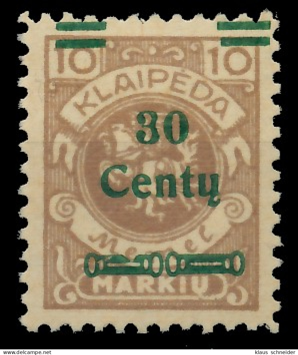 MEMEL 1923 Nr 222I Ungebraucht X4168B2 - Memelgebiet 1923