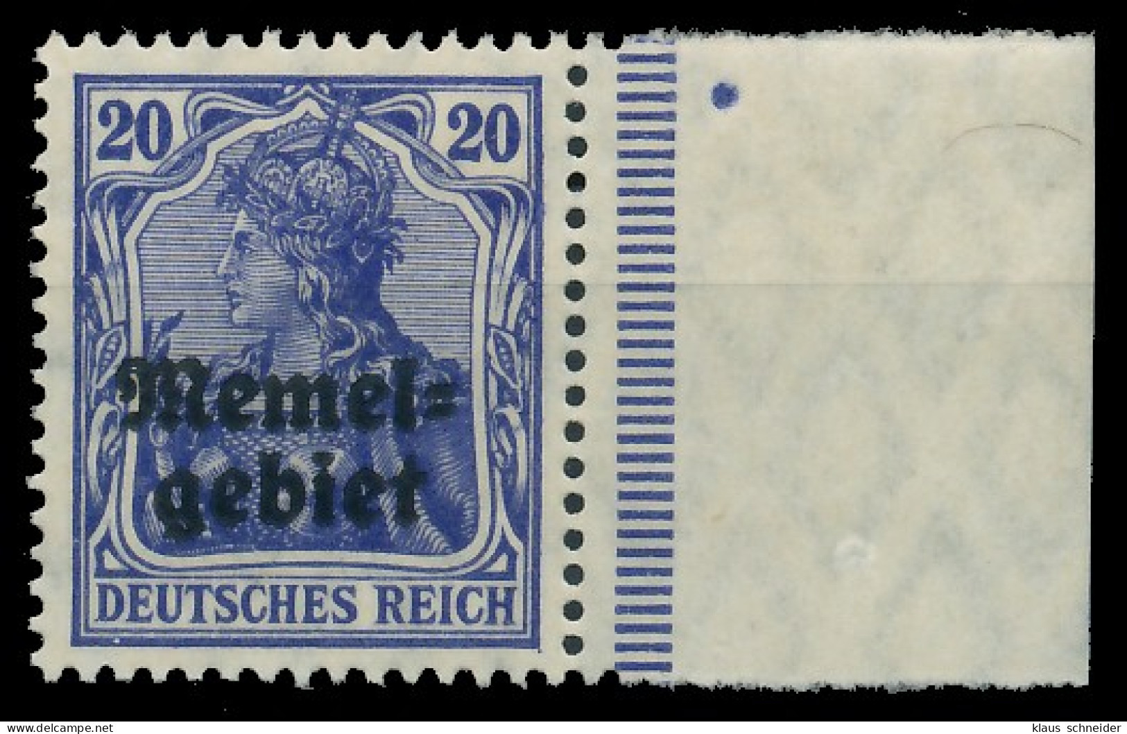 MEMEL 1920 GERMANIA Nr 4 Postfrisch SRA X41695E - Memel (Klaipeda) 1923