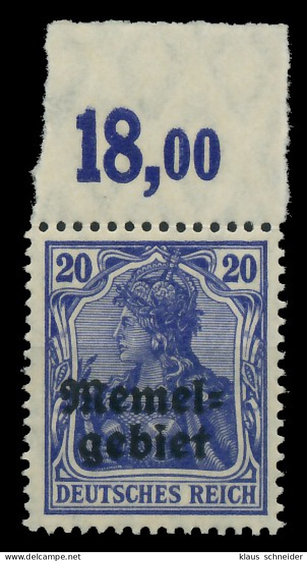 MEMEL 1920 GERMANIA Nr 4 POR Postfrisch ORA X41695A - Memel (Klaïpeda) 1923