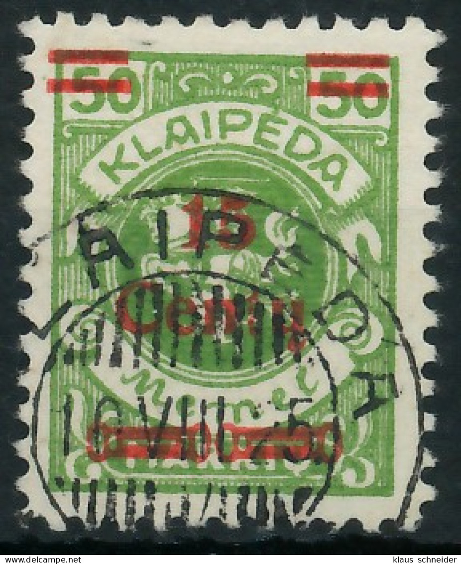 MEMEL 1923 Nr 210I Gestempelt Gepr. X416B36 - Memel (Klaïpeda) 1923