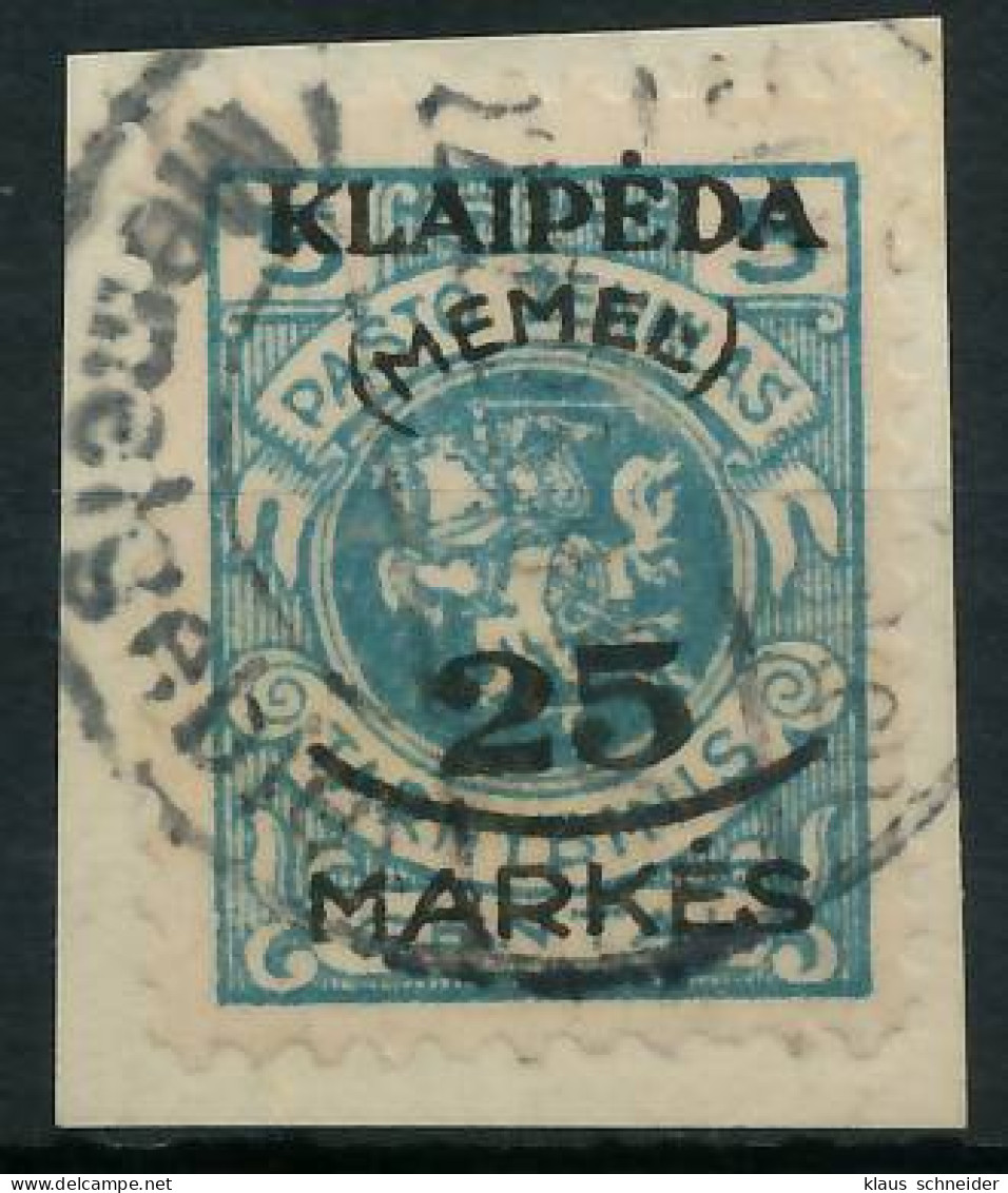 MEMEL 1923 Nr 125 Gestempelt Briefstück Gepr. X416BDA - Klaipeda 1923