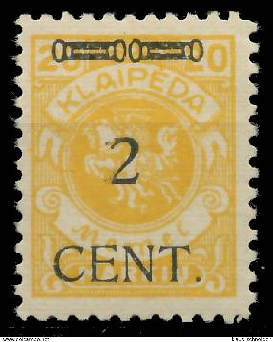 MEMEL 1923 Nr 176II Ungebraucht Gepr. X41E586 - Memel (Klaipeda) 1923