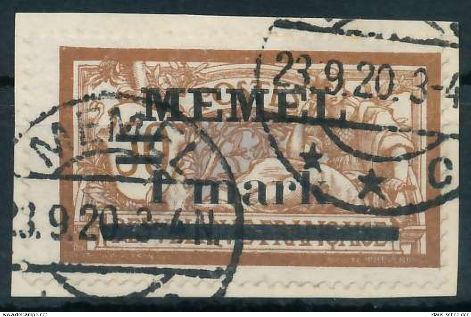 MEMEL 1920 Nr 26y Gestempelt Briefstück X4477BE - Memel (Klaïpeda) 1923