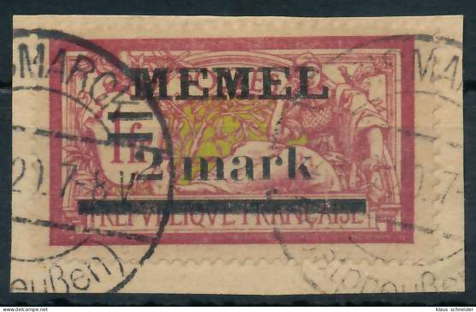 MEMEL 1920 Nr 28x Gestempelt Briefstück Gepr. X447806 - Memelgebiet 1923