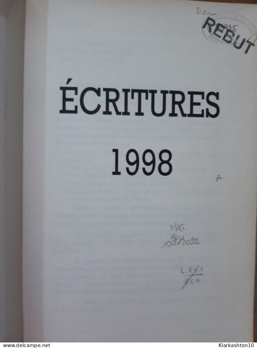 Ecritures 1998 - Andere & Zonder Classificatie