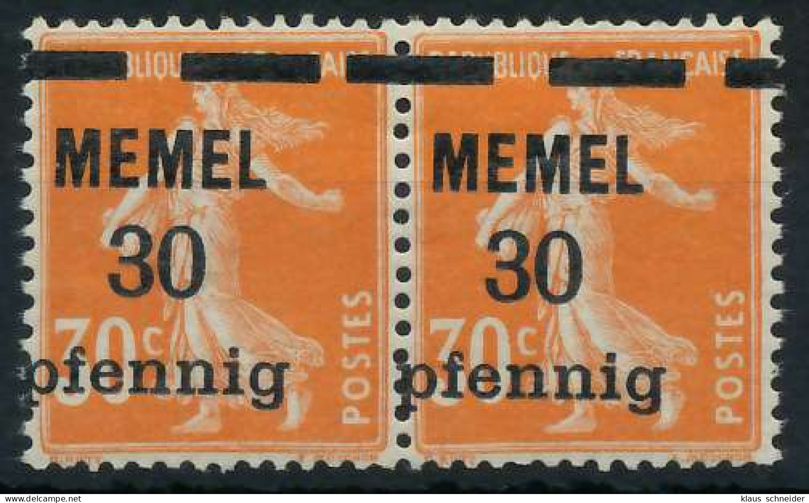 MEMEL 1920 Nr 21z Postfrisch WAAGR PAAR X4478AE - Memelgebiet 1923