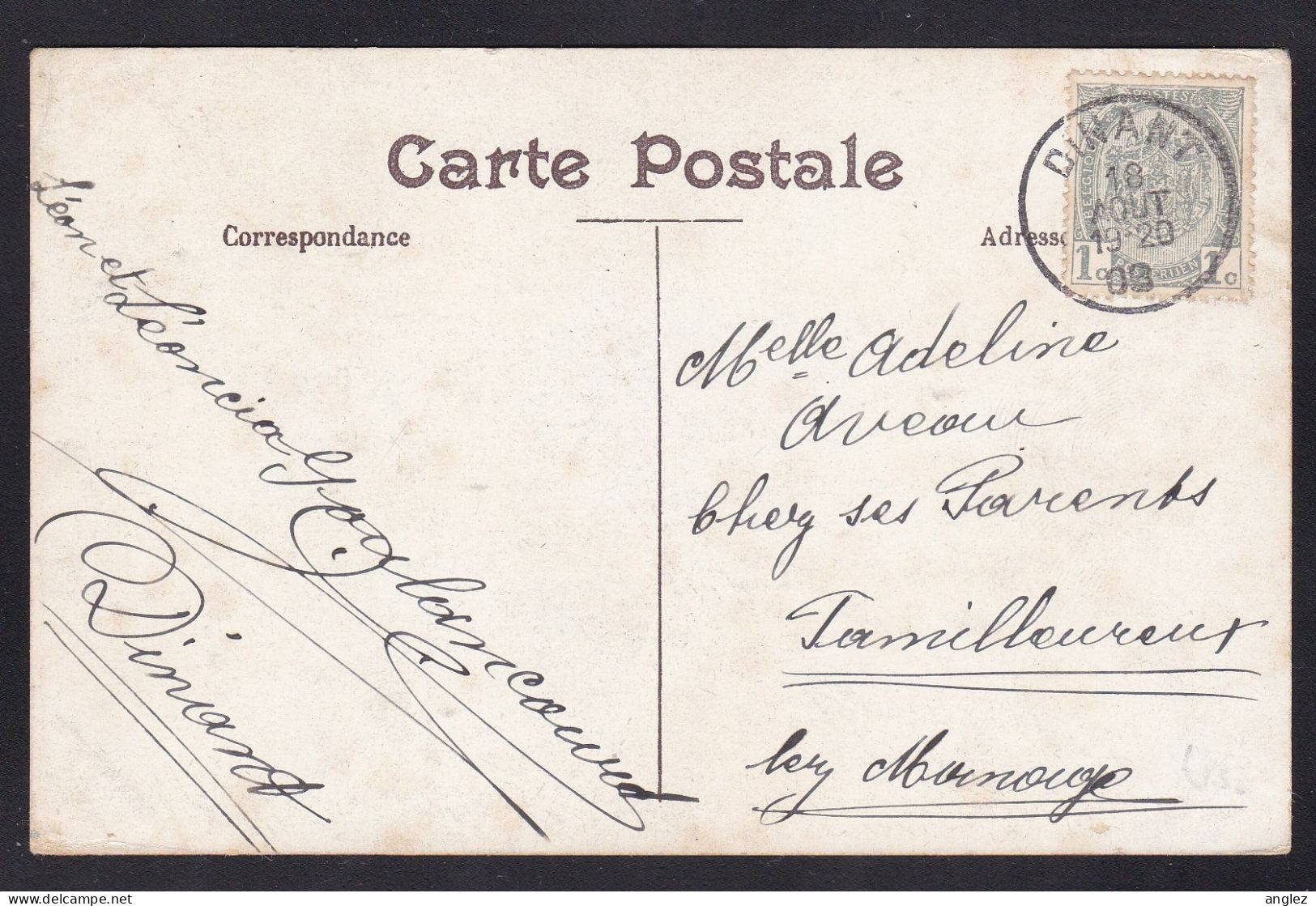 Belgium - Dinant La Poste / Post Office Posted 1908 To Familleureux - Dinant