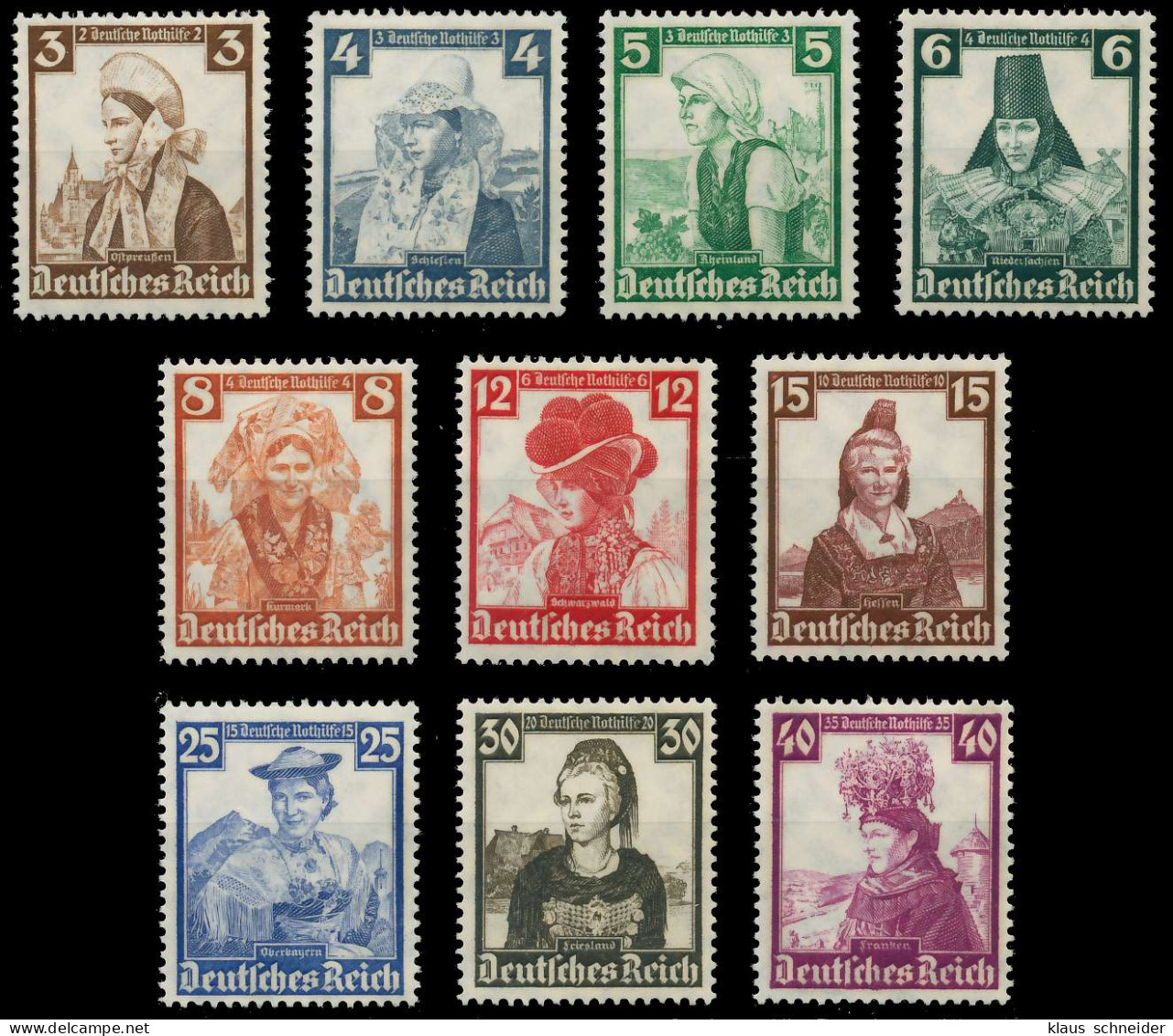 DEUTSCHES REICH 1935 Nr 588-597 Postfrisch X4D6B1A - Unused Stamps