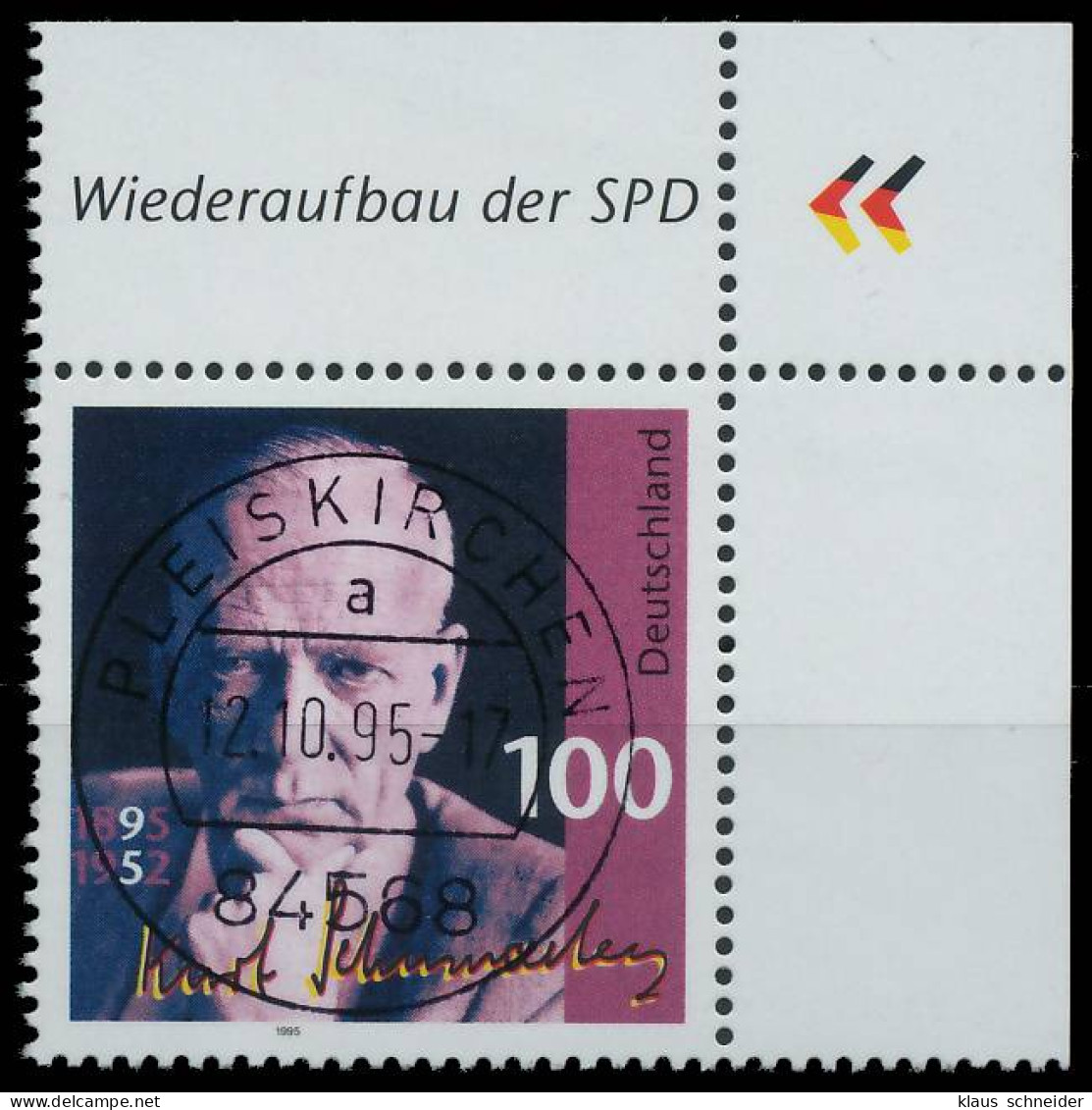BRD BUND 1995 Nr 1824 Zentrisch Gestempelt ECKE-ORE X56AE3A - Used Stamps