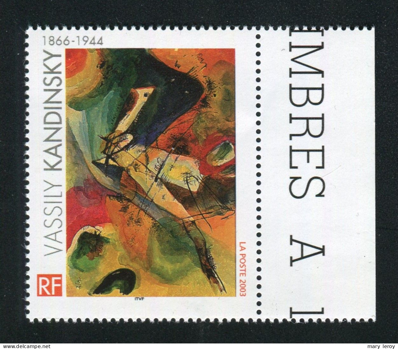 Rarissime N° 3585a Kandinsky Sans La Valeur Faciale - Certificat Brun - Neufs