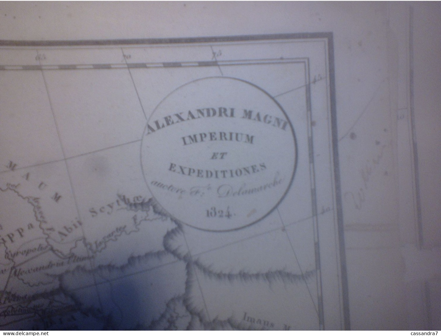 Rare Carte Ancienne Vieux Papier Genre Lithographie Gravé Par Barrière Frères Alexandri Magni Imperium & Expeditiones - Autres & Non Classés