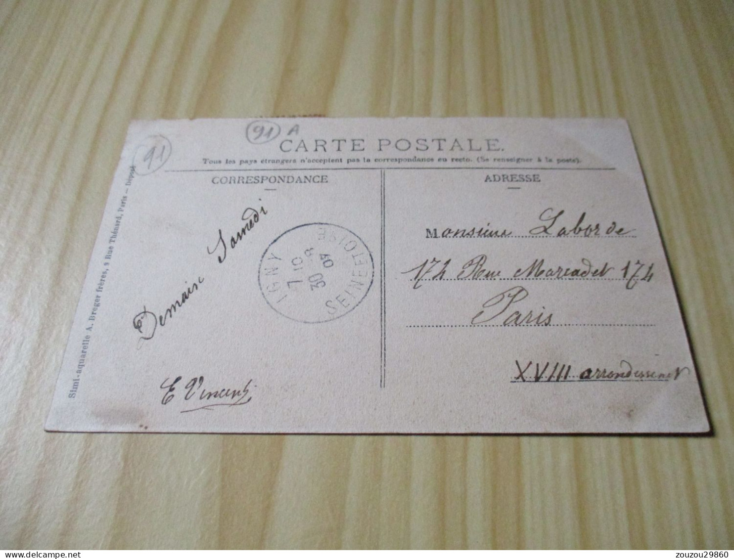 CPA Eglise De Vauhallan (91).Carte Oblitérée Le 30/08/1907. - Autres & Non Classés