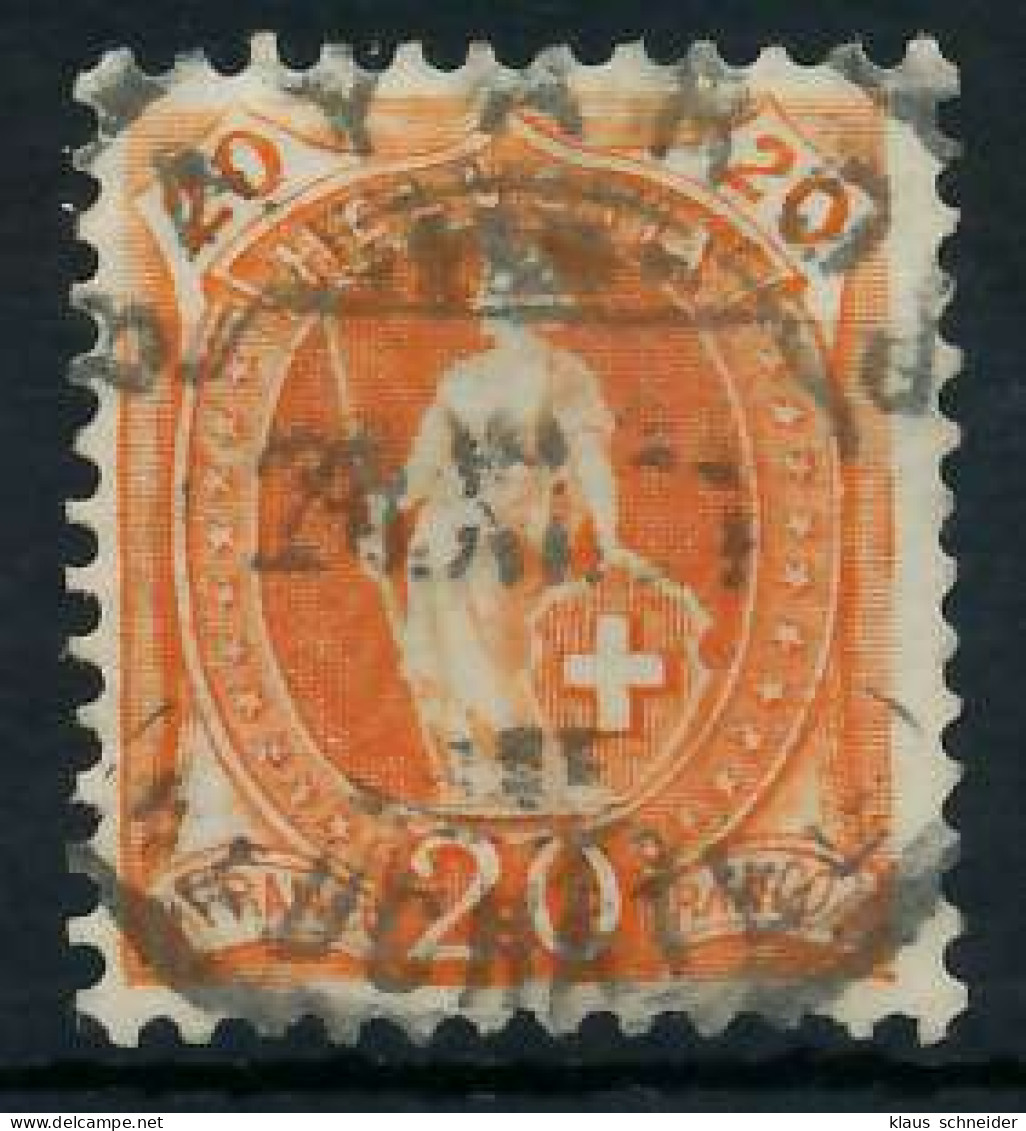 SCHWEIZ STEHENDE HELVETIA Nr 58YD Zentrisch Gestempelt X6B638E - Used Stamps