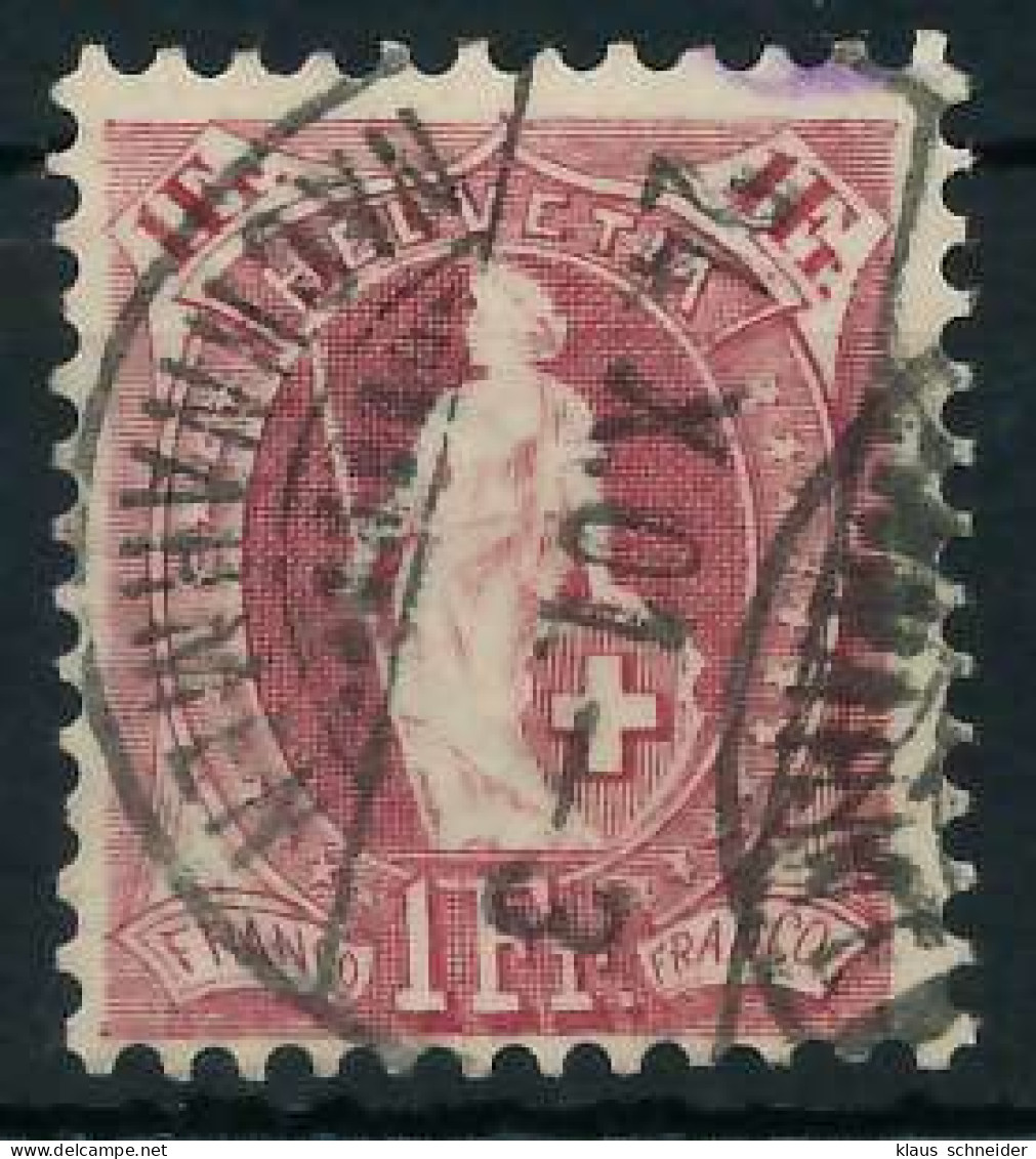 SCHWEIZ STEHENDE HELVETIA Nr 63YDb Zentrisch Gestempelt Gepr X6B63C6 - Used Stamps