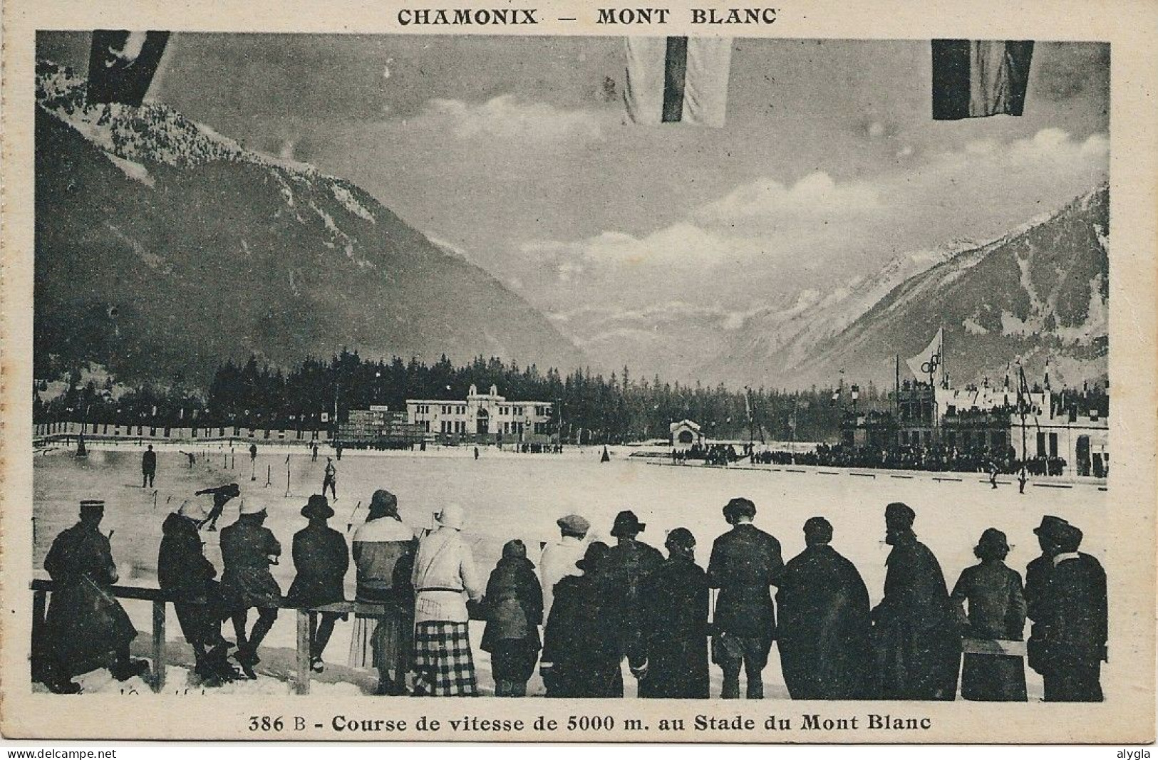 74 - CHAMONIX - Stade Du Mont-Blanc CPA 386-B Sortie Du Carnet J.O. 1924 - Drapeau Olympique - éd. Aug. COUTTET - Chamonix-Mont-Blanc