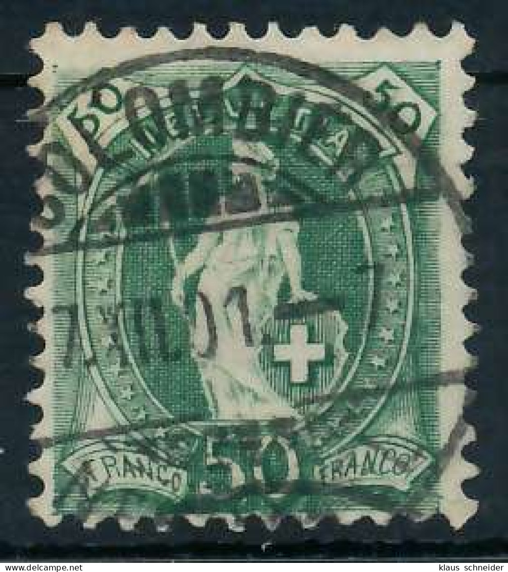 SCHWEIZ STEHENDE HELVETIA Nr 69D Zentrisch Gestempelt X6B63DE - Used Stamps