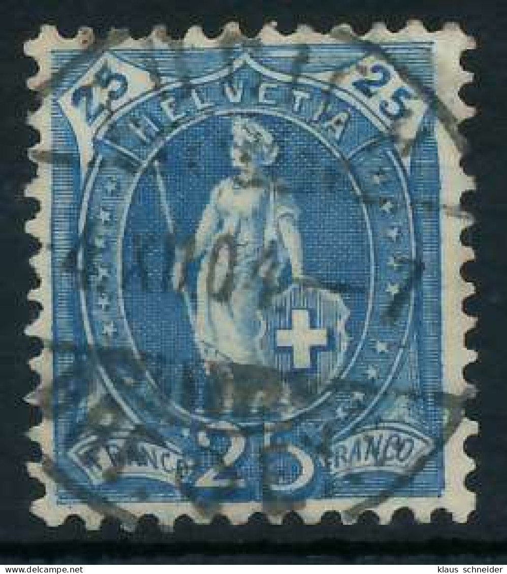 SCHWEIZ STEHENDE HELVETIA Nr 67Dc Zentrisch Gestempelt X6B63EE - Used Stamps