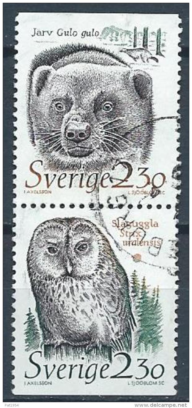 Suède 1989 1502a Oblitérés En Paire Animaux - Oblitérés
