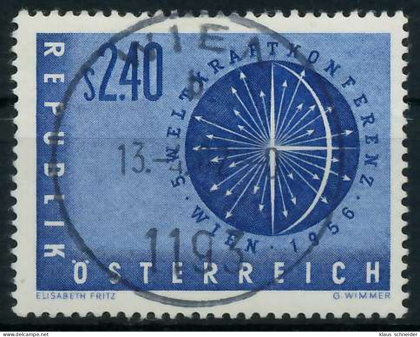ÖSTERREICH 1956 Nr 1026 Zentrisch Gestempelt X75E6F6 - Usati