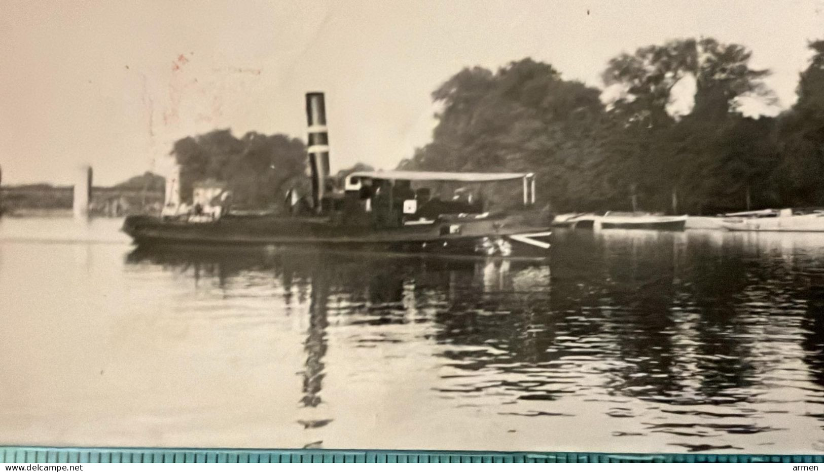 REAL PHOTO  CANAL Bateau à Vapeur  Remorqueur Peniche - Bateaux