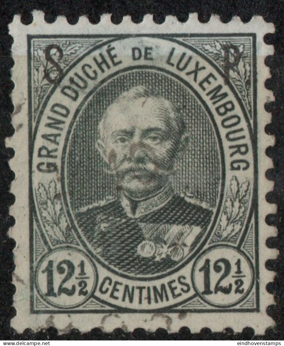 Luxemburg 1891, 12½ C Adolf Stamp SP Service Overprint 1 Value Cancelled - 1906 Guillaume IV