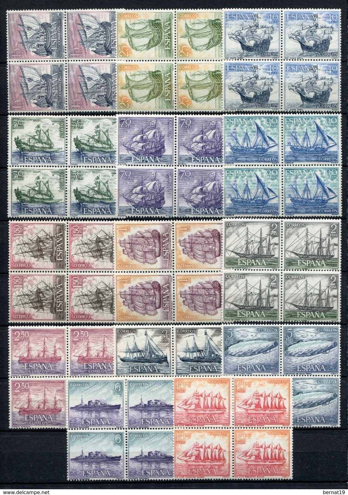 España 1964. Edifil 1599-1612 X 4 ** MNH. - Unused Stamps