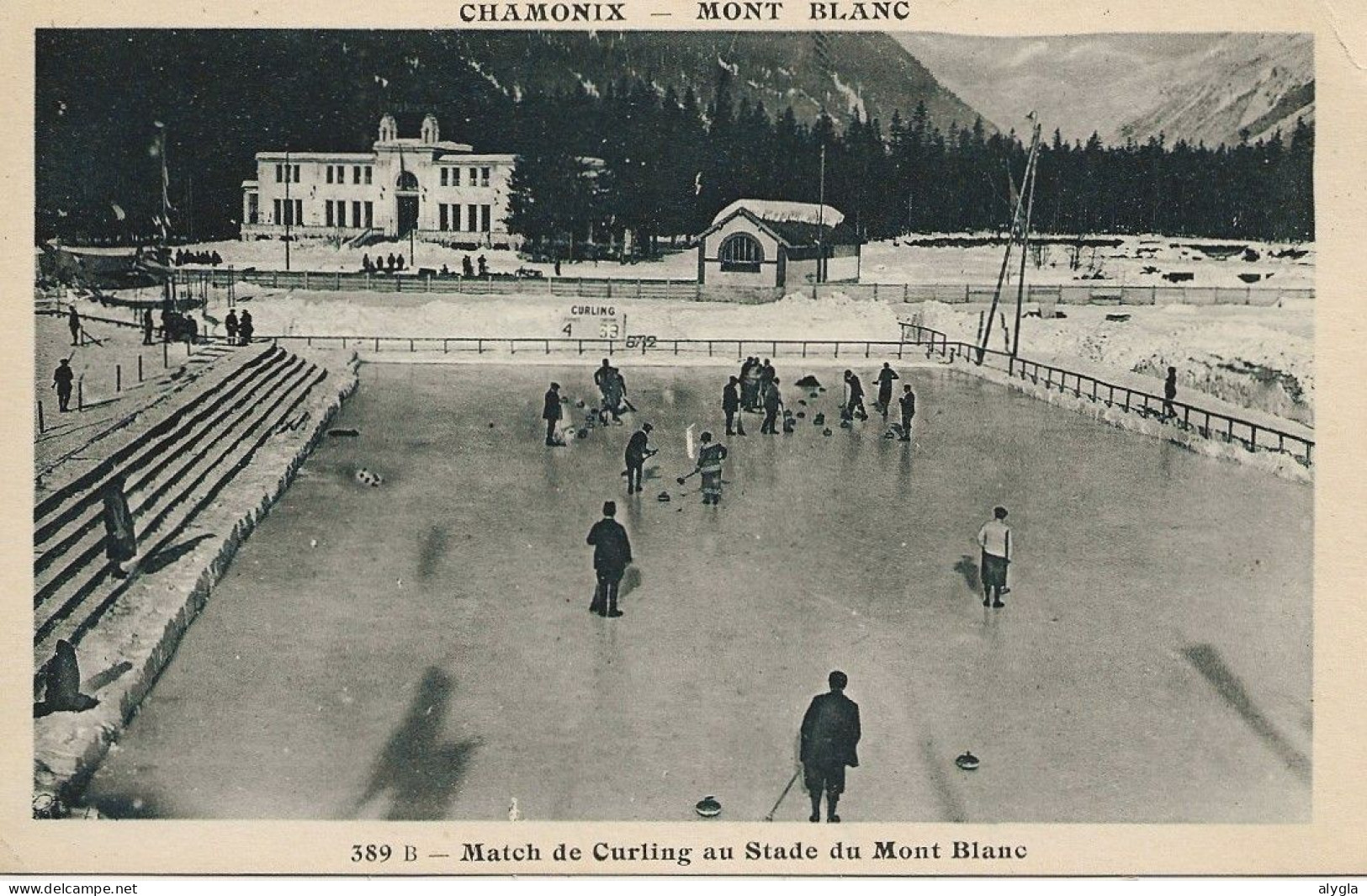 74 - CHAMONIX - Match De Curling  CPA 389-B Sortie Du Carnet J.O. 1924 - éd. Aug. COUTTET - Chamonix-Mont-Blanc
