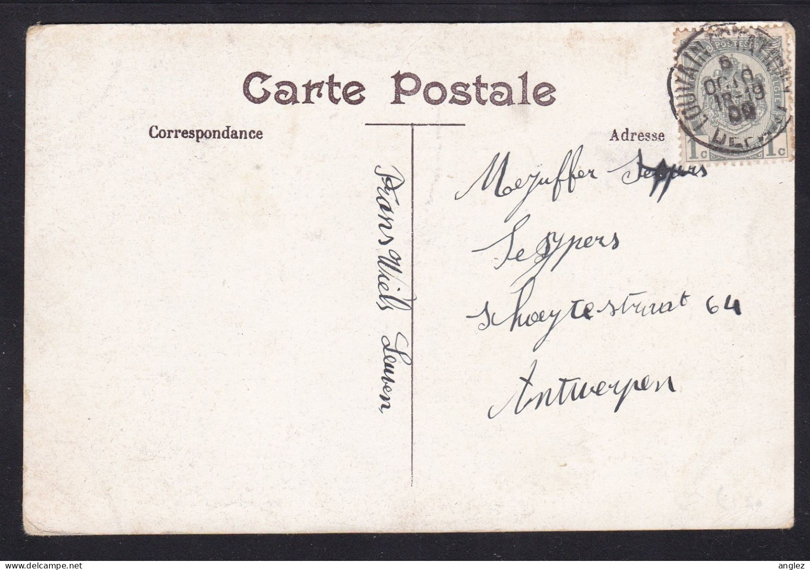 Belgium - Louvain / Leuven - La Poste / Post Office Posted 1909 To Antwerp - Leuven