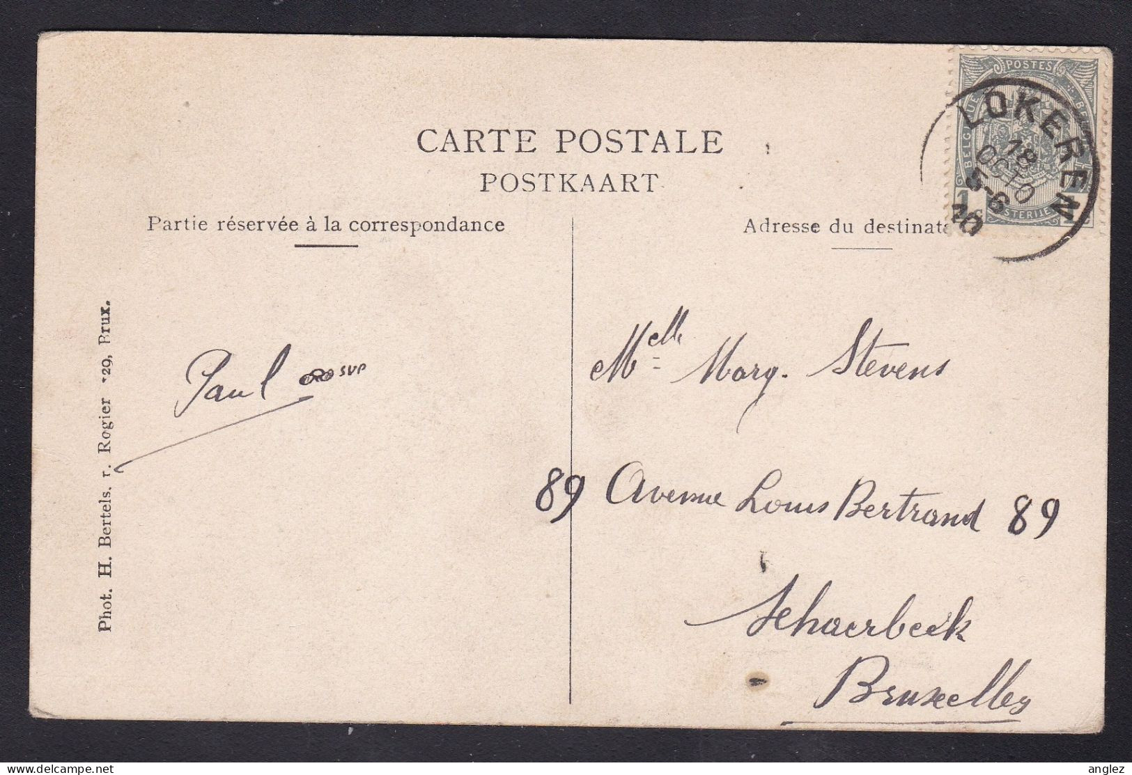 Belgium - Lokeren - La Nouvelle Poste / Post Office Posted 1910 To Brussells - Lokeren